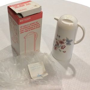 Tiger Floral Big Vacuum Thermal Insulated Carafe Thermos Made in Japan